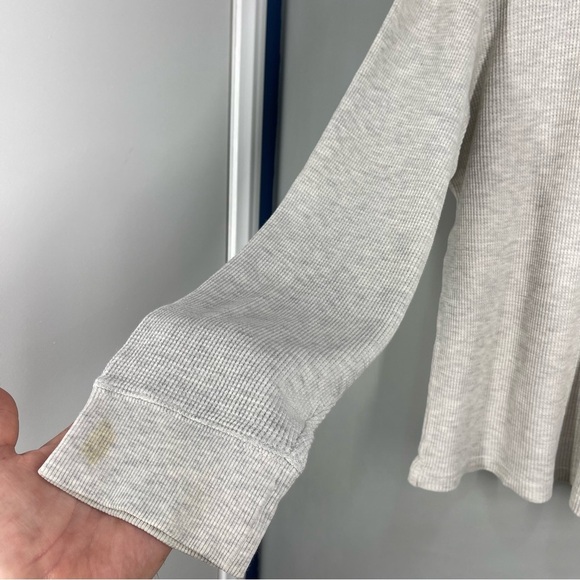 Timberland Tan n Grey Thermal Shirt Mens Large Long Sleeve Waffle Knit *stained* - Picture 5 of 9